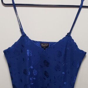 BED OF ROSES BLUE FLOWER PRINT DESIGN MID CAMISOLE TOP SIZE LARGE